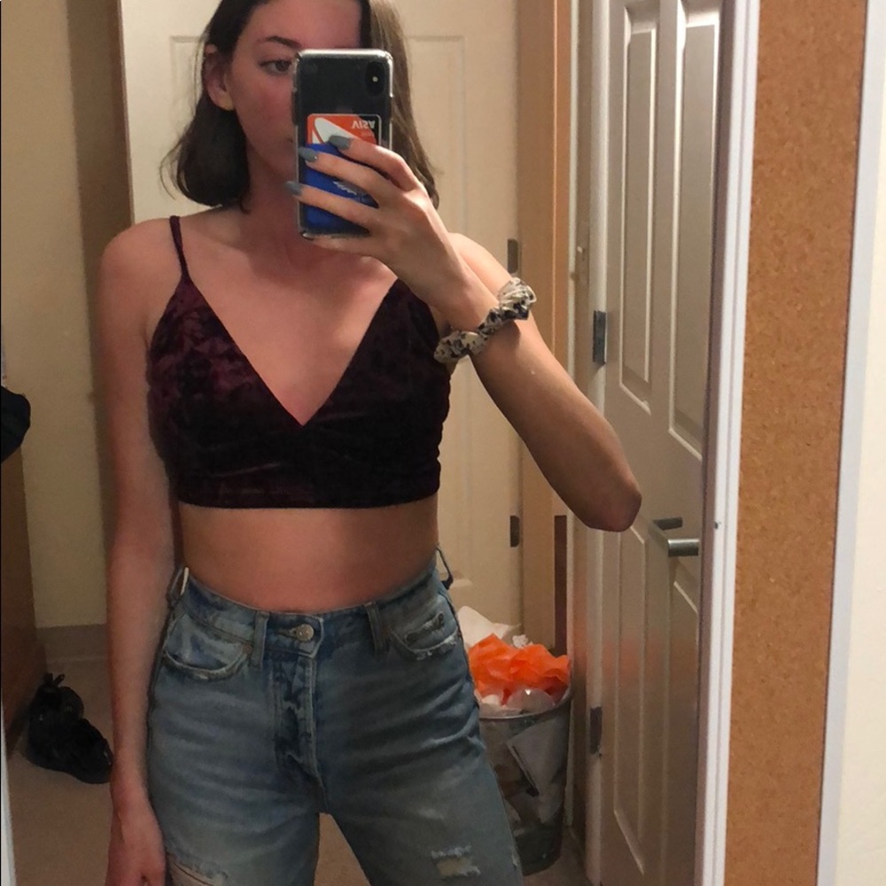 Red velvet crop top